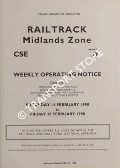 Book cover of Weekly Operating Notice containing Temporary Speed Restrictions, Engineering Arrangements, Signalling & Permanent Way Alterations, General Instructions and Notices, 14 to 20 February 1998 by Railtrack Midlands